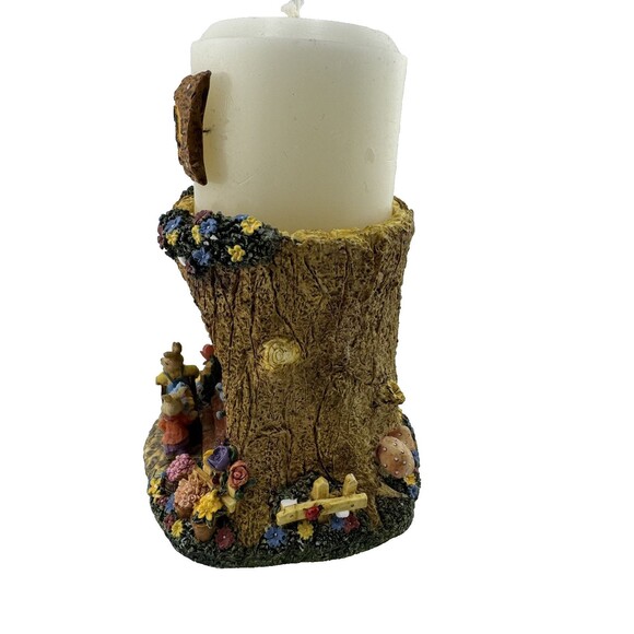 Vintage Pillar Candle Set Easter Scene Bunny ABC Item #41284 - Pre-Owned Spring - Picture 5 of 6